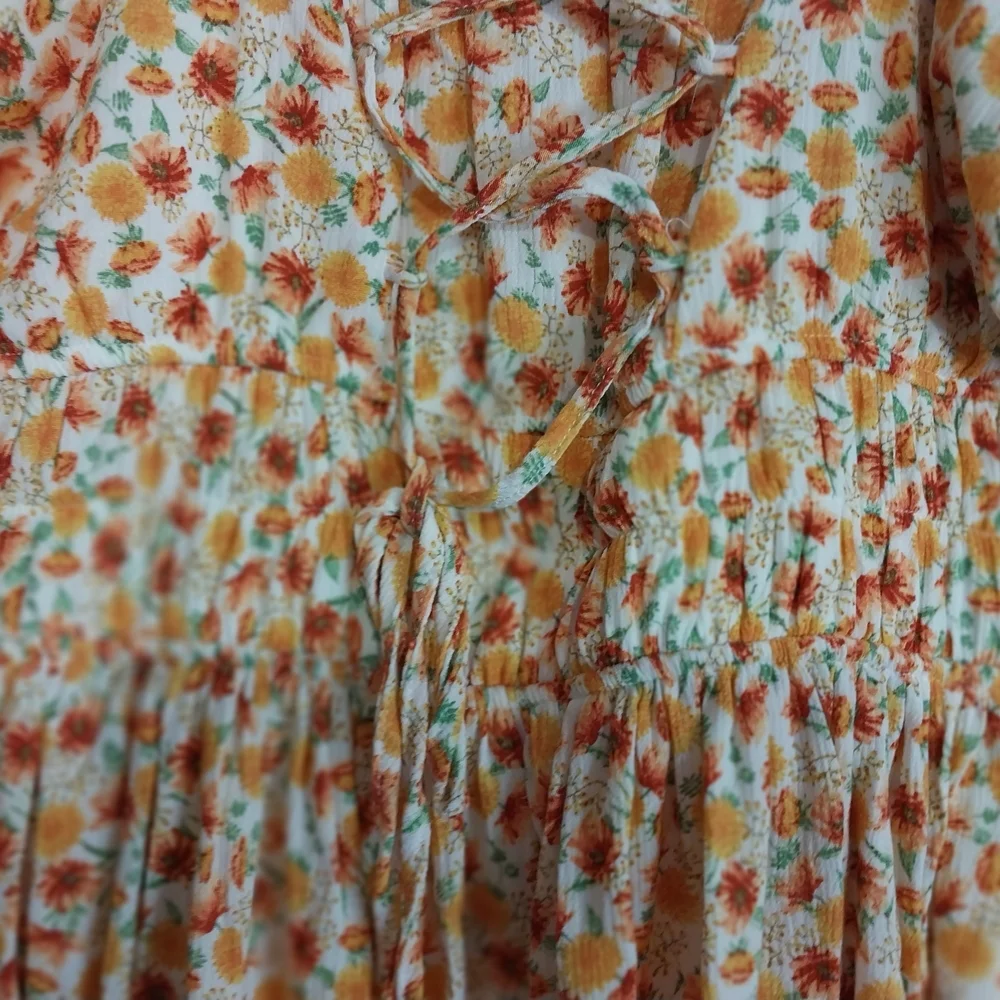 TORRID SIZE O Plus Smocked Peplum Floral Blouse - Yellow Floral Vietnam